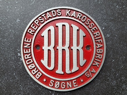 BRK Brødrene Repstads Carosserifabrik A/S Søgne / Embleem / Logo / Emblem /